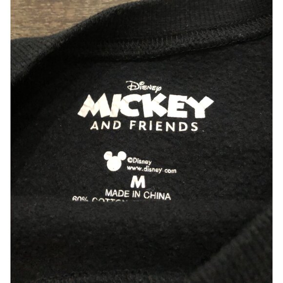 Disney Mickey and Friends Womens Medium Black Crewneck Sweatshirt Pullover - Picture 2 of 4